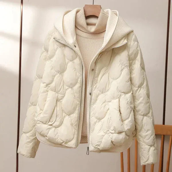 Street-wave Quilted Puffer Jacket For Fearless Women - Elegant Rain-Ready Coat With Luxurious Softness