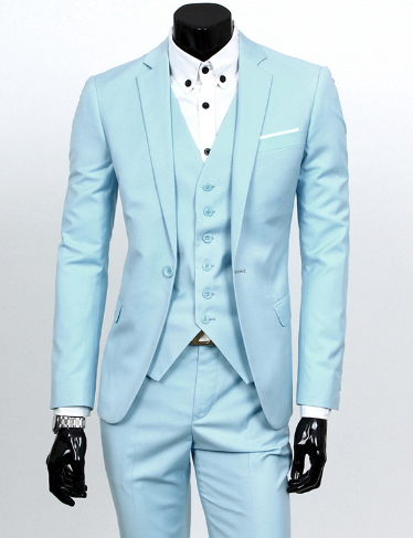 Christopher Mens Three Piece Elegant Business Suit Set Blazer Vest Pants For Professionals
