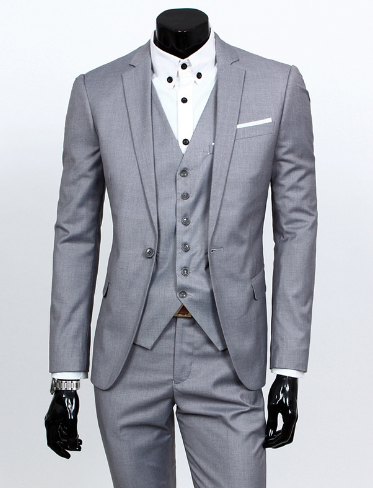 Christopher Mens Three Piece Elegant Business Suit Set Blazer Vest Pants For Professionals
