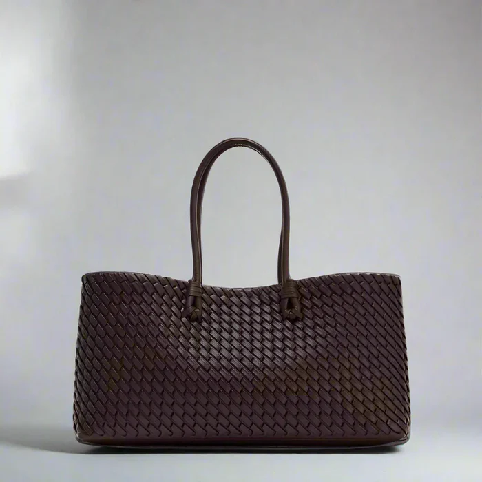 Street-Wave Noora Woven Handbag - Timeless Structured Tote With Spacious Fabric-Lined Interior
