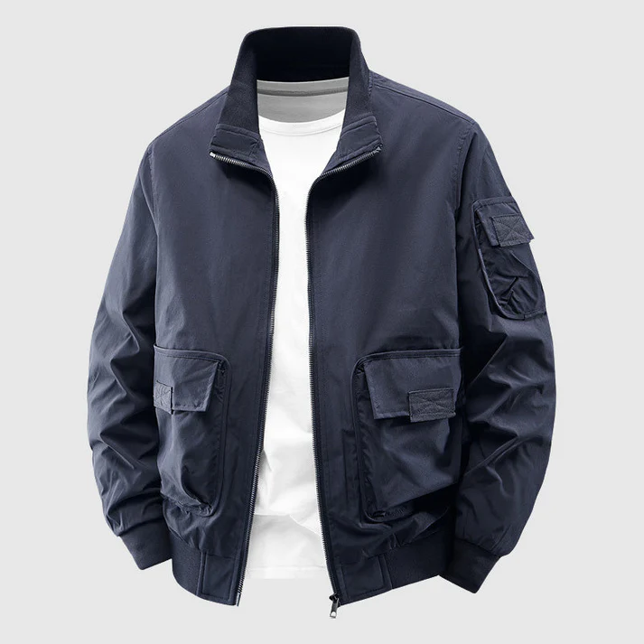 Street-Wave Frontline Utility Bomber Jacket for Men Heavyweight Wind and Abrasion Resistant with Deep Reinforced Pockets