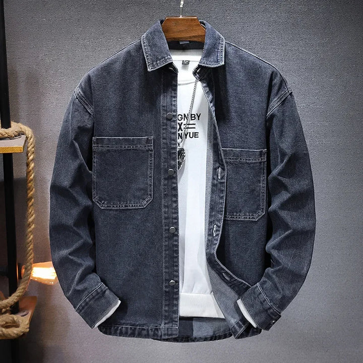 Rochefort Paris Denim Jacket For Men Street-Wave Midweight Denim With Structured Fit And Minimal Detailing
