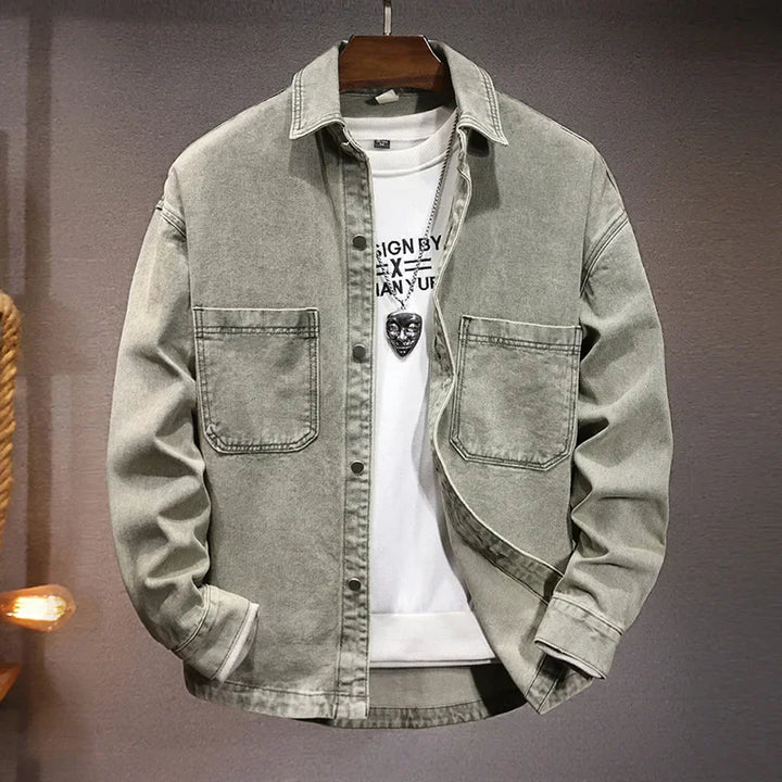 Rochefort Paris Denim Jacket For Men Street-Wave Midweight Denim With Structured Fit And Minimal Detailing