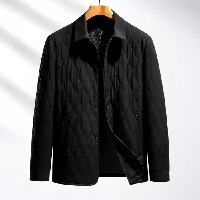 Thompson Mulberry Silk Quilted Jacket For Men With Lightweight Cotton Shell And Teardrop Pattern