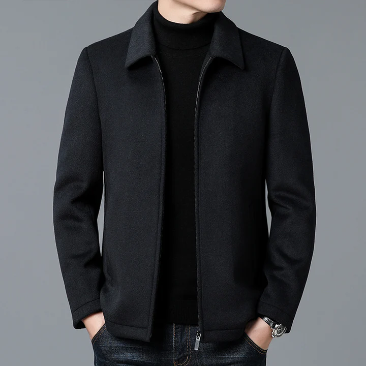 Mornay Wool Jacket for Men Modern Minimalist Style with Structured Fit and Subtle Zip Details