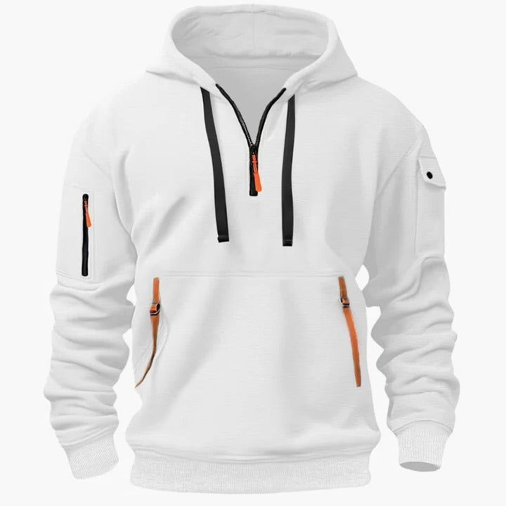 Street-Wave Men's All Season Utility Hoodie With Zippered Pockets Lightweight Breathable Comfort