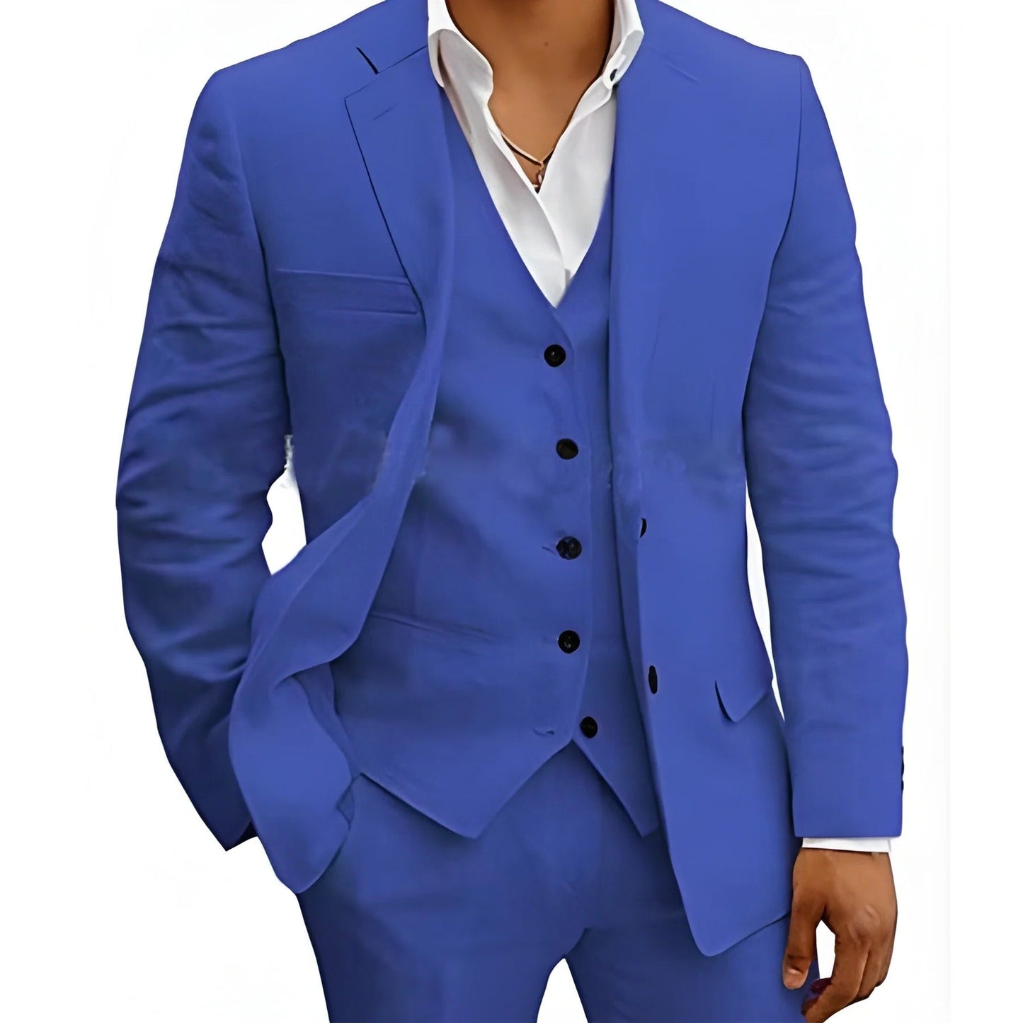 Men's Lightweight Three Piece Summer Suit Set Jacket Waistcoat And Trousers For Weddings Beach Parties