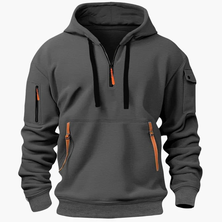 Street-Wave Men's All Season Utility Hoodie With Zippered Pockets Lightweight Breathable Comfort