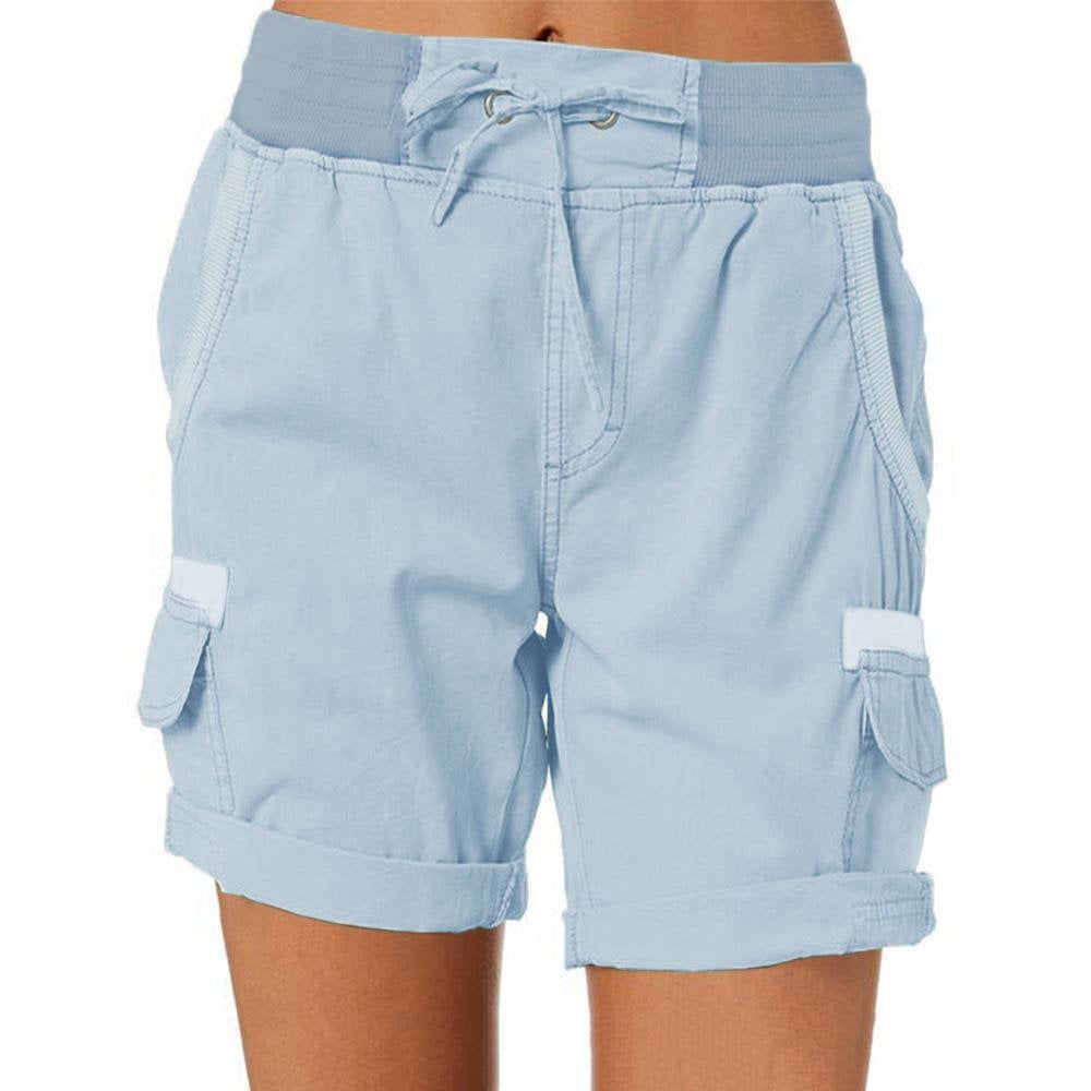 Street-Wave Women's Cargo Shorts Relaxed Fit Drawstring