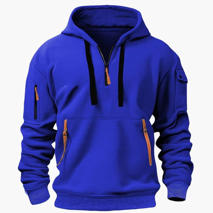 Street-Wave Men's All Season Utility Hoodie With Zippered Pockets Lightweight Breathable Comfort