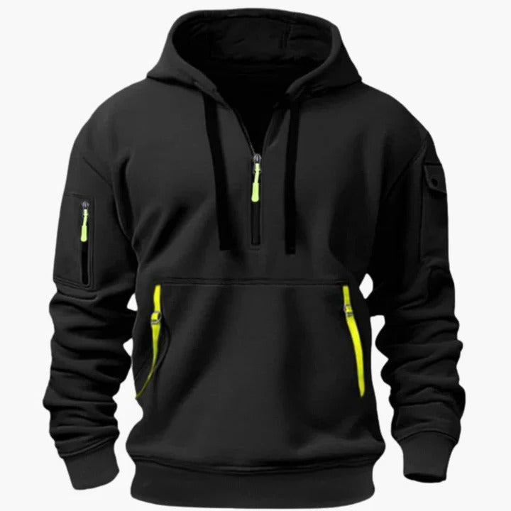 Street-Wave Men's All Season Utility Hoodie With Zippered Pockets Lightweight Breathable Comfort
