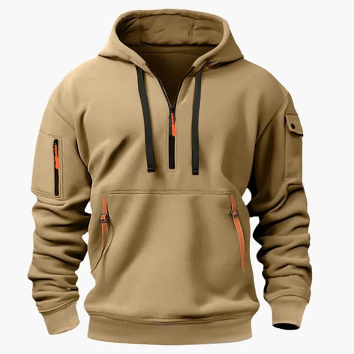 Street-Wave Men's All Season Utility Hoodie With Zippered Pockets Lightweight Breathable Comfort
