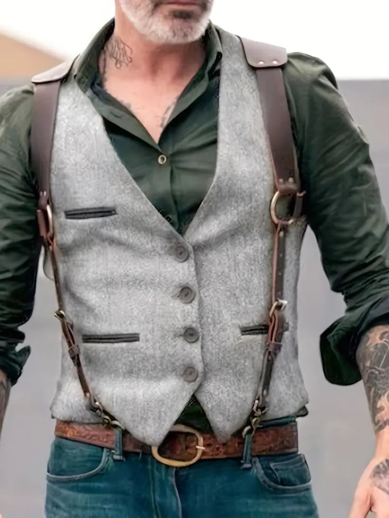 Traditional Mens Vest With Vintage Inspired Gilet Cut For Timeless Style By Street-Wave