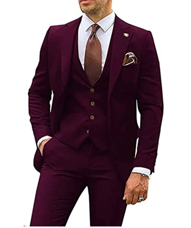 Street-wave Mens Elegant All-In-One Business Suit Set With Blazer Vest And Trousers For Formal Office