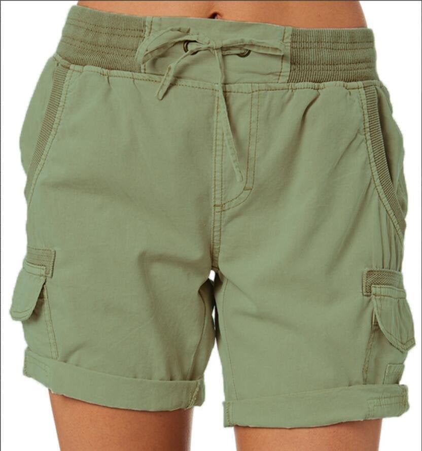 Street-Wave Women's Cargo Shorts Relaxed Fit Drawstring