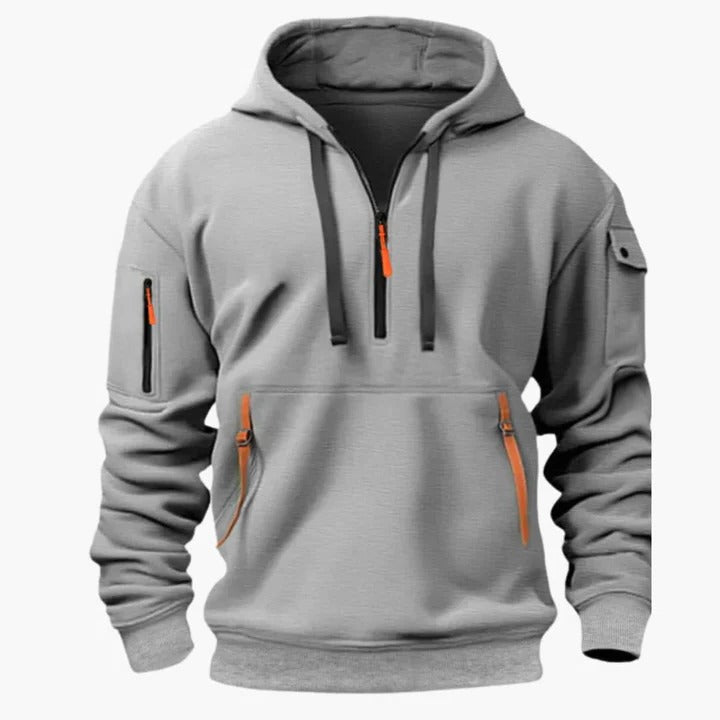 Street-Wave Men's All Season Utility Hoodie With Zippered Pockets Lightweight Breathable Comfort