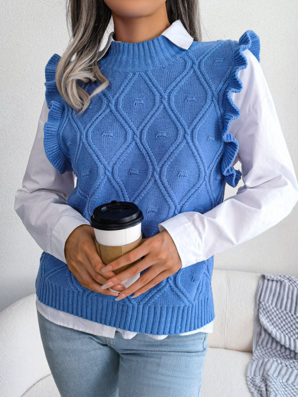 Street-Wave Sagi Womens Knit Sweater Vest Soft Cozy Loose Fit Versatile Top For Everyday Comfort