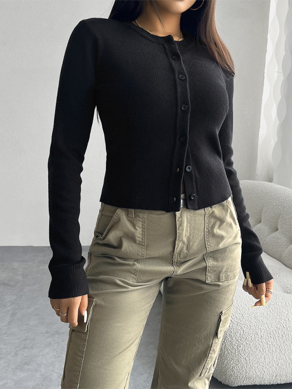 Street-wave Knit Cardigan For Women Effortless Style Soft Cozy Knit Everyday Essential