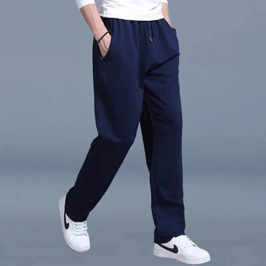 Men's Jogging Pants With Relaxed Fit And Wide Leg For Comfort Drawstring Elastic Waistband Street-Wave