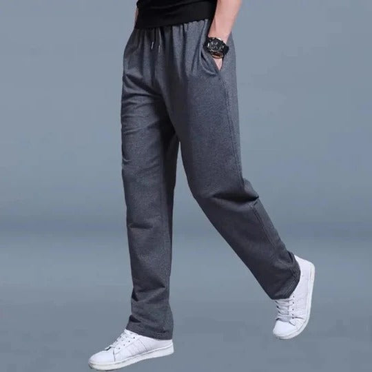 Men's Jogging Pants With Relaxed Fit And Wide Leg For Comfort Drawstring Elastic Waistband Street-Wave