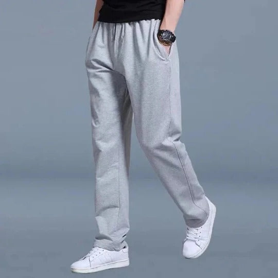 Men's Jogging Pants With Relaxed Fit And Wide Leg For Comfort Drawstring Elastic Waistband Street-Wave