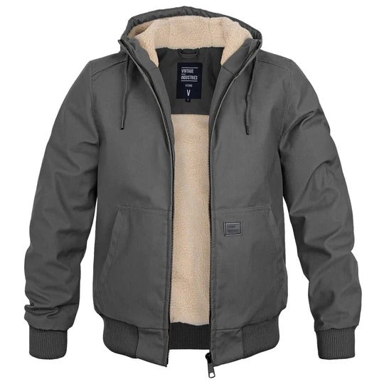 Street-Wave Men's Hooded Insulated Winter Jacket With Fleece Lining And Durable Zipper