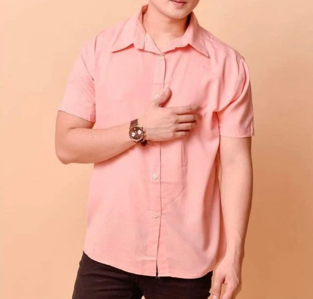 Street-Wave Mens Linen Casual Button Down Short Sleeve Shirt Relaxed Fit For Everyday Wear