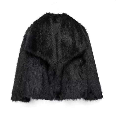 Street-wave Luxurious Oversized Faux Fur Jacket With Shawl Collar For Fashion-Forward Women