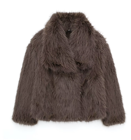Street-wave Luxurious Oversized Faux Fur Jacket With Shawl Collar For Fashion-Forward Women
