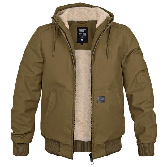 Street-Wave Men's Hooded Insulated Winter Jacket With Fleece Lining And Durable Zipper