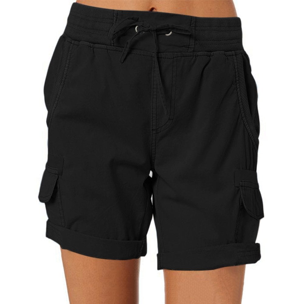 Street-Wave Women's Cargo Shorts Relaxed Fit Drawstring