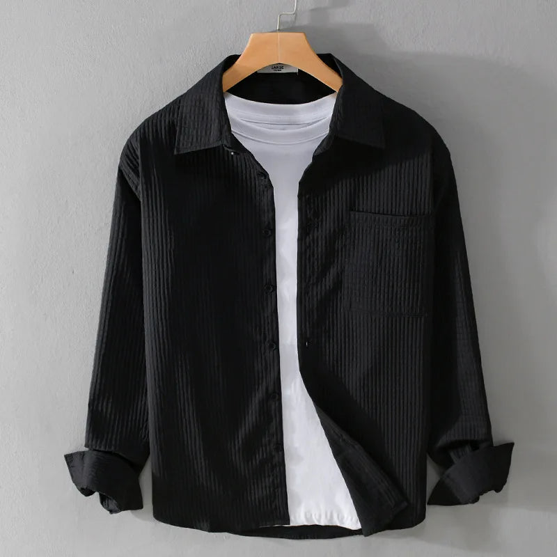 Street-Wave Structured Cotton Shirt Lightweight Everyday Comfort for Modern Men Wardrobe