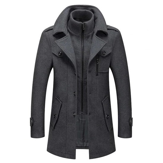 Street-Wave Men's Two Piece Winter Coat With Thermal Lining And Wind Blocking Collar