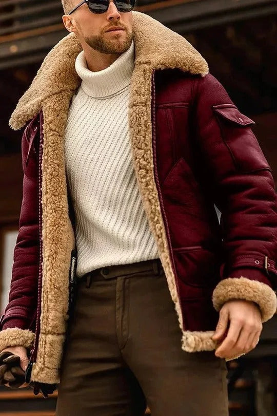 Men's Insulated Jacket With Zip Closure And Structured Exterior For Cold Weather Warmth Street-Wave
