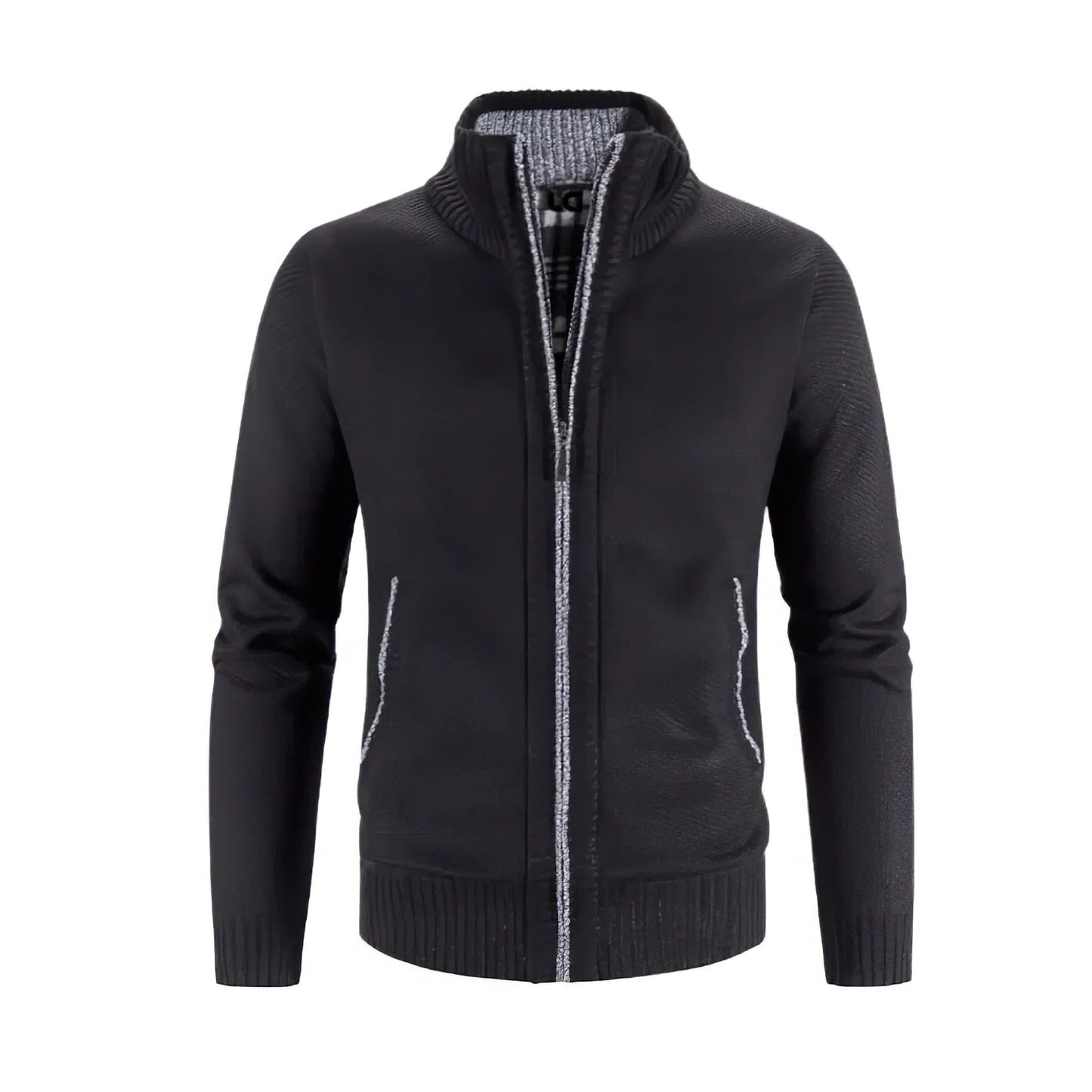 Street-Wave Men's Zip Up Cardigan With Structured Fit Cozy Knit Texture And Full Front Zip