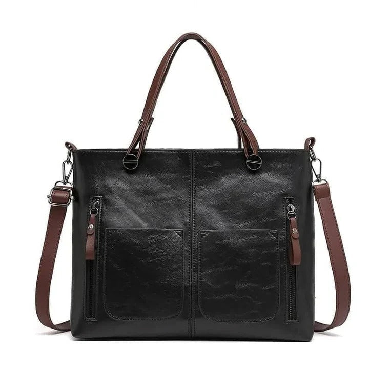 Street-Wave Classic Leather Handbag With Minimalist Design - Timeless Style And Dependable Function