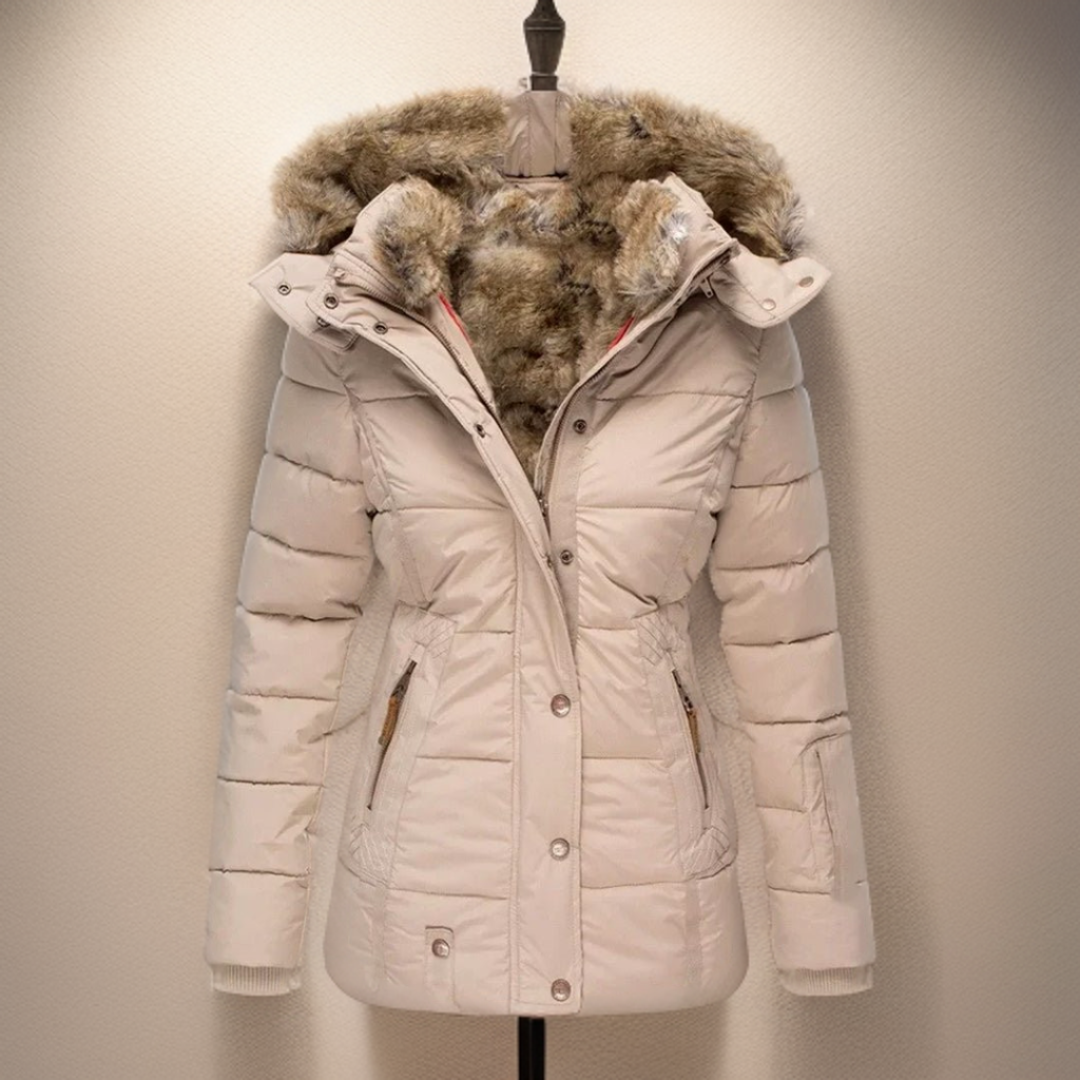 Street-Wave Elodie Womens Winter Coat With Faux Fur Hood Warm Insulated Waterproof Winter Parka
