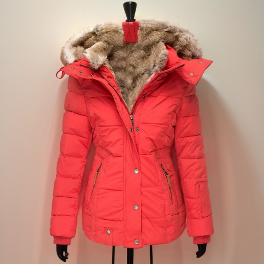 Street-Wave Elodie Womens Winter Coat With Faux Fur Hood Warm Insulated Waterproof Winter Parka