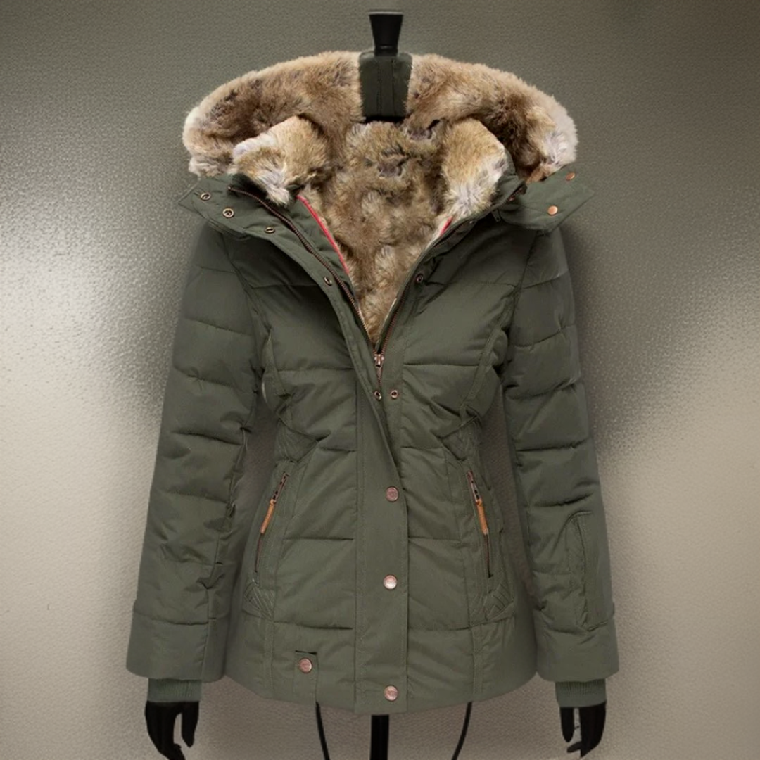 Street-Wave Elodie Womens Winter Coat With Faux Fur Hood Warm Insulated Waterproof Winter Parka