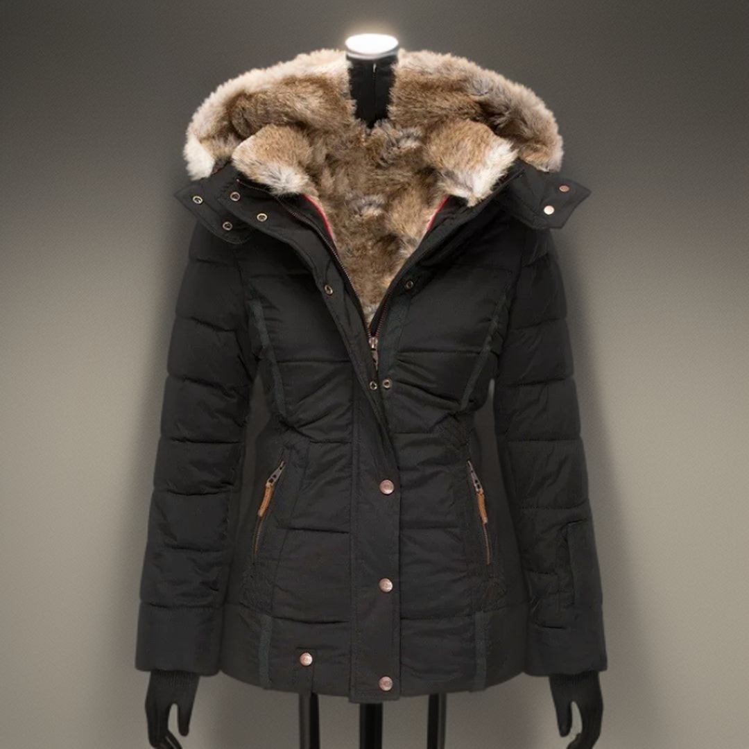 Street-Wave Elodie Womens Winter Coat With Faux Fur Hood Warm Insulated Waterproof Winter Parka