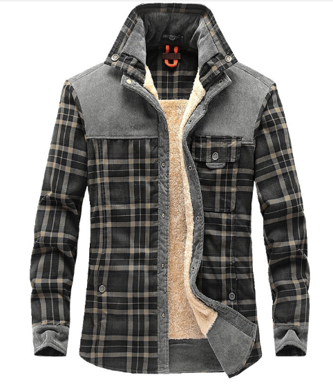 Street-Wave Sherpa-Lined Flannel Shirt Jacket With Plush Inner Lining Warm Rustic Plaid For Men