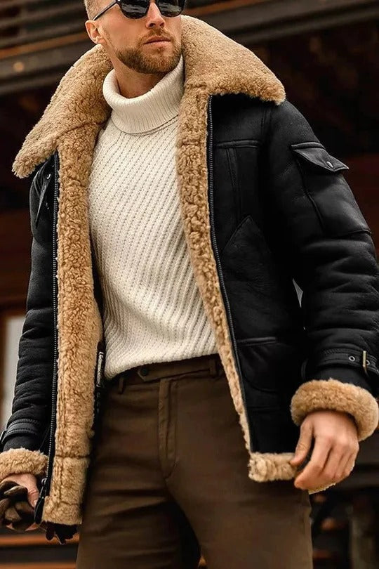 Men's Insulated Jacket With Zip Closure And Structured Exterior For Cold Weather Warmth Street-Wave
