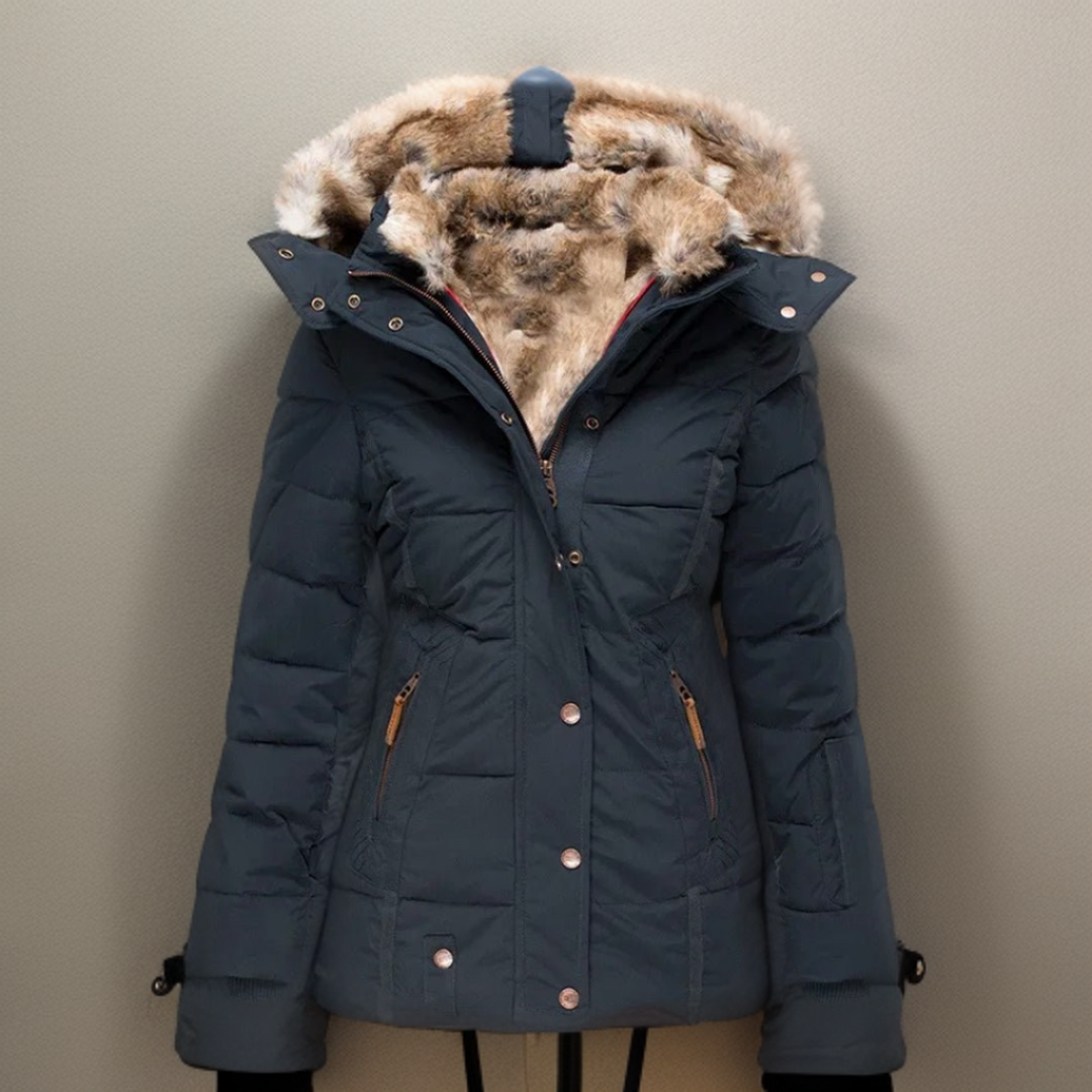 Street-Wave Elodie Womens Winter Coat With Faux Fur Hood Warm Insulated Waterproof Winter Parka