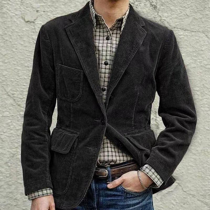 Men's Velvet Blazer And Vest Set With Tailored Fit For Formal Or Casual Occasions By Street-Wave