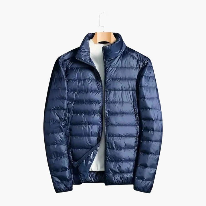 Men's Ultra Lightweight Warm Water-Repellent Puffer Jacket By Street-Wave Outdoor Travel And Everyday Wear