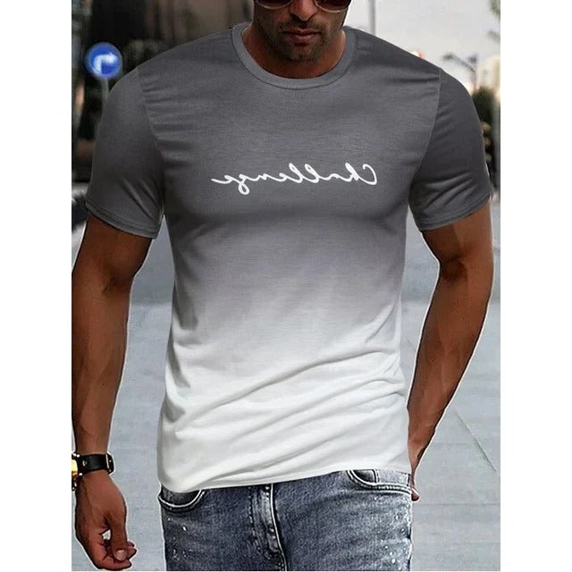 Street-Wave Mens Gradient Short Sleeve T Shirt Black To Red Ombre Finish Casual Everyday Tee
