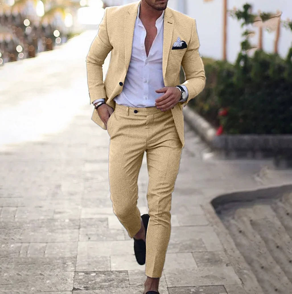 Street-Wave Mens Navy Slim Fit Suit For Formal Business Wear Jacket And Trousers Set