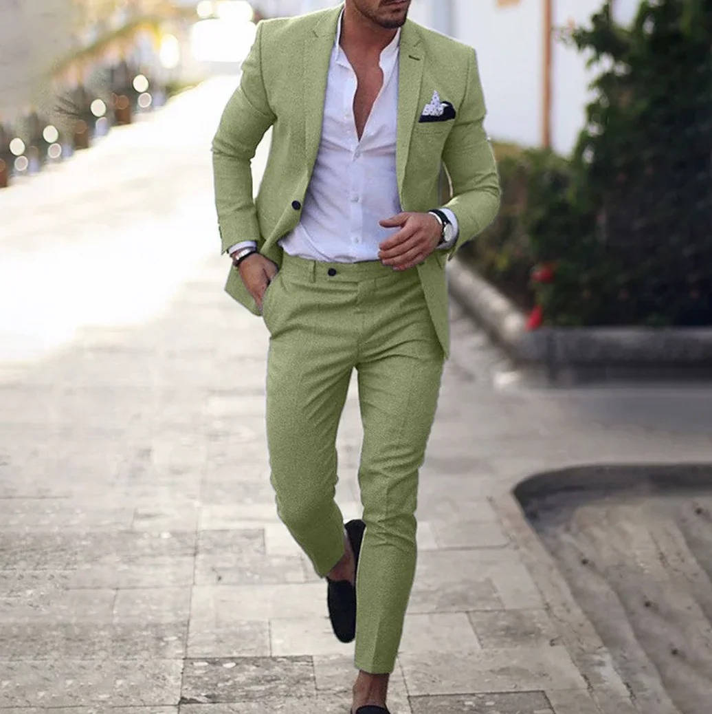 Street-Wave Mens Navy Slim Fit Suit For Formal Business Wear Jacket And Trousers Set