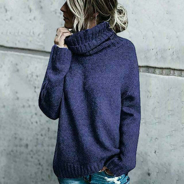 Street-wave Oversized Turtleneck Sweater For Women Cozy Warmth And Effortless Style