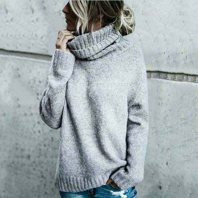 Street-wave Oversized Turtleneck Sweater For Women Cozy Warmth And Effortless Style